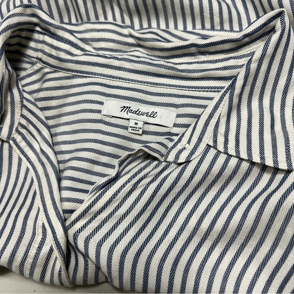 MADEWELL Classic Ex-boyfriend Stripe Shirt In Blue Moon - Picture 6 of 11